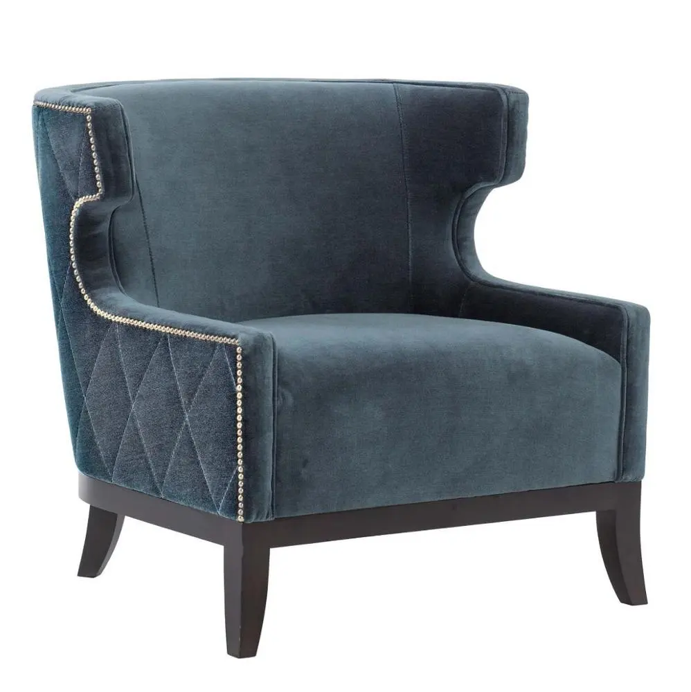 American Style Luxury Velvet Fabric Soft Livingroom Sofa Chair
