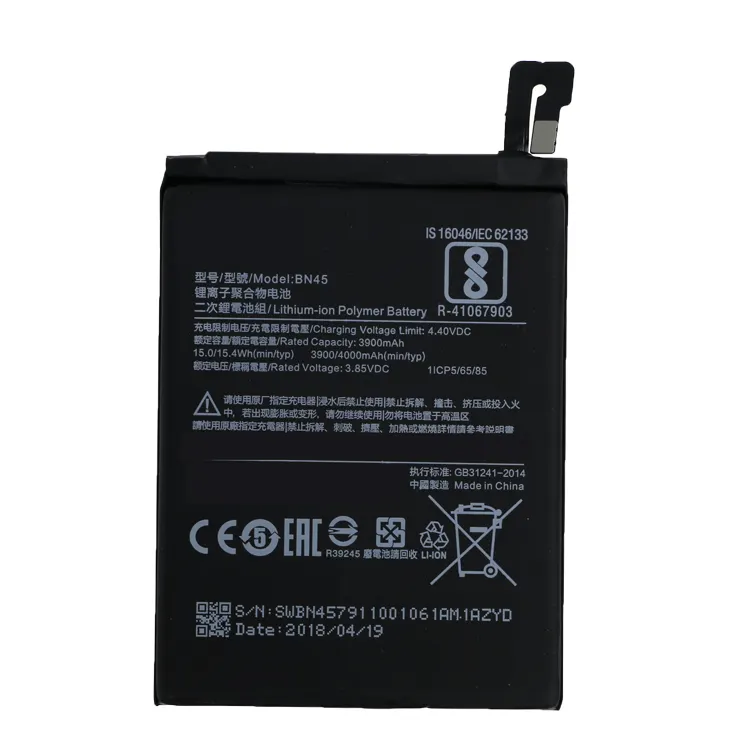 Original Battery Phone 4.4v 3900mAh for Xiaomi BN45, for Redmi Note5 Pro Li-ion Batteries