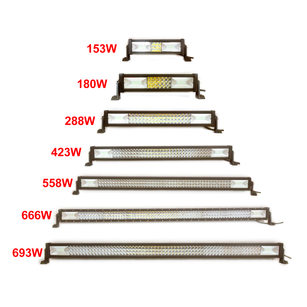 Супер яркий светодиод 3 ряда Combo светодиодный свет бар Тройной Ряд 153W 180W 288W 423W 558W 666 Вт 693 Combo светодиодный свет бар