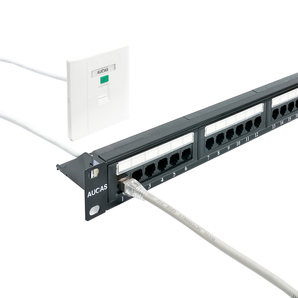 Подходит для 19 дюймов 1U Стандартный серверный шкаф Cat5e 24 порты UTP патч-панель