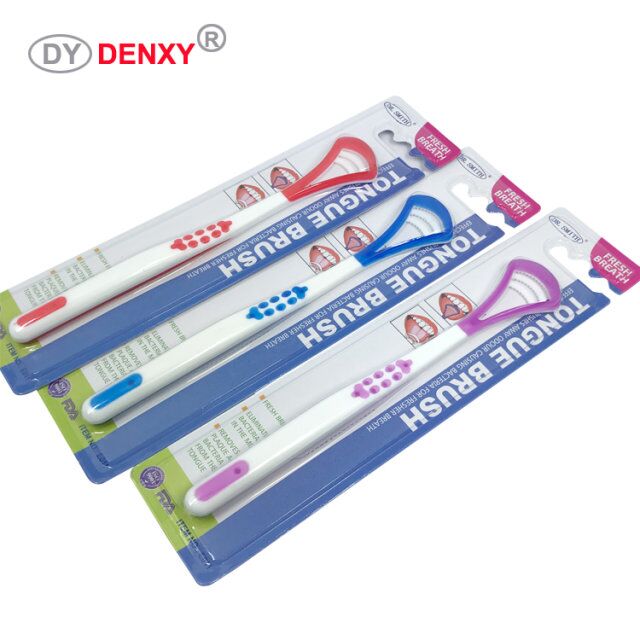 Denxy Стоматологическая Горячая продажа персональный уход за языком очиститель языка скребок FDA одобрить язык Очиститель скребок для ухода за полостью рта
