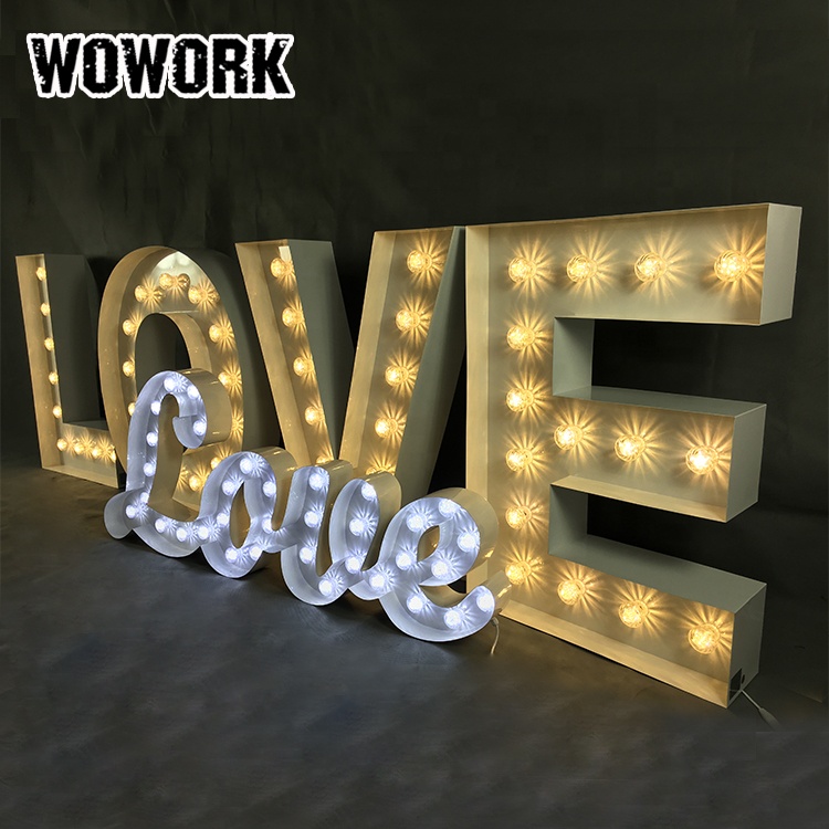 WOWORK fushun горячая Распродажа ручные большие свадебные буквы love украшение водостойкое уличное освещение
