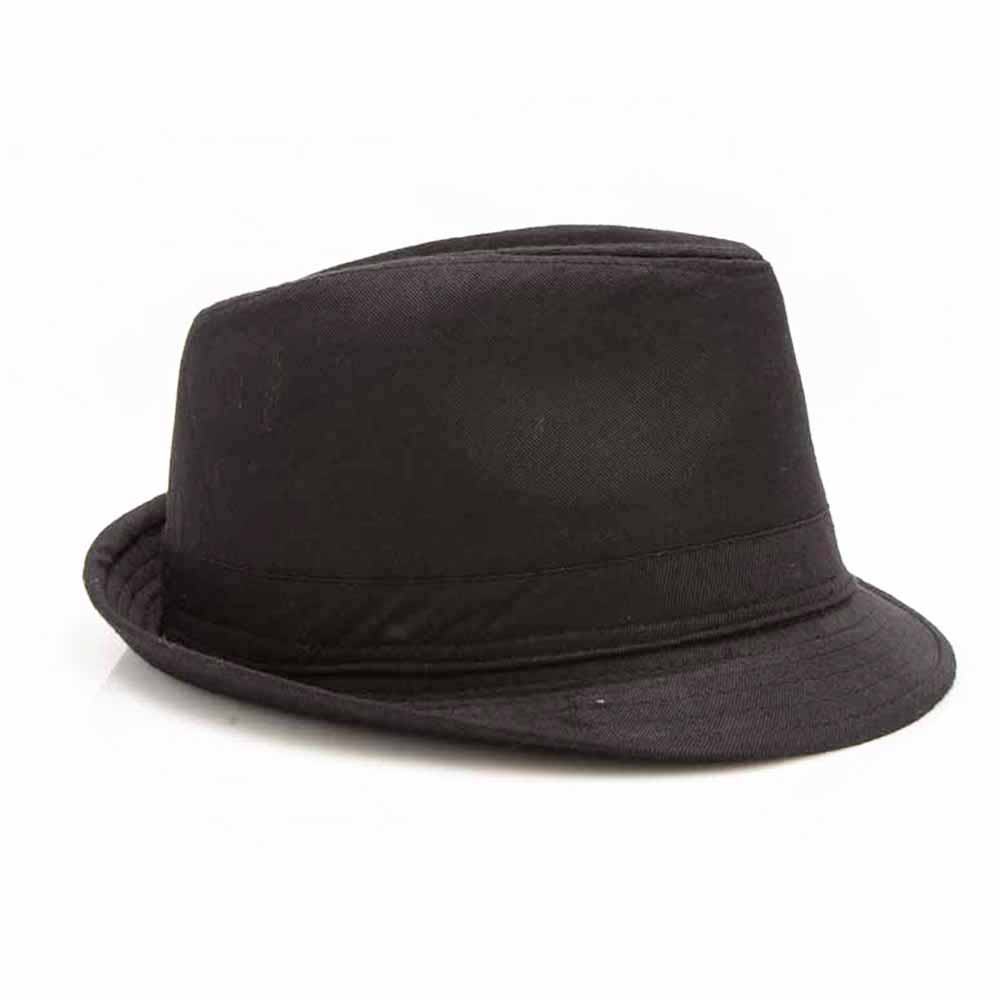 Оптовая продажа Хлопок на заказ Fedora Шляпа С Короткими Полями Trilby кубинские нежные кепки Винтаж Черный