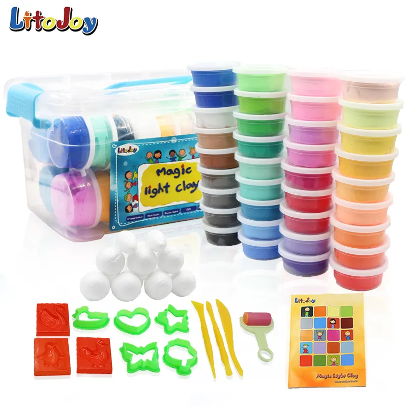 LitoJoy family magic light clay play dough toy box 36 colors