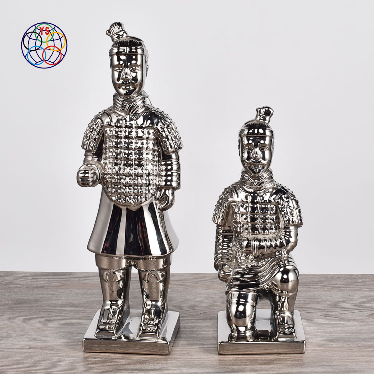 Lifelike design ceramic terracotta warriors statue home decoration ornamental gift item porcelain figurine