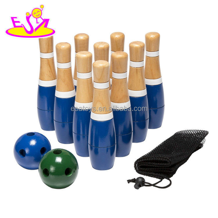 New hottest colored wooden outdoor bowling for summer games W01D009