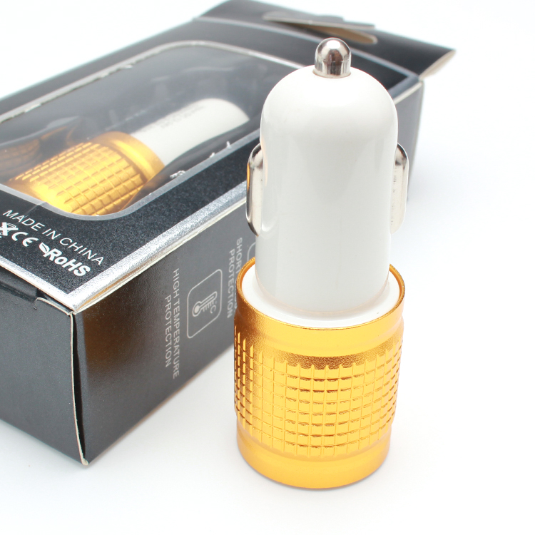 Тенденции электронный продукт мобильного телефона smart IC защиты 2 usb порты и разъёмы автомобильное зарядное устройство алюминий сплав
