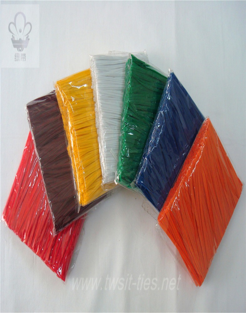 6 "красные одинарные PE TWIST TIES для пластиковых мешков