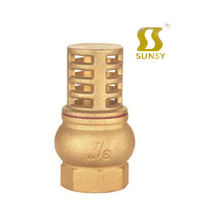 taizhou yuhuan shunshui sunsy factory oem SS6070 forged with full Brass filter spring check valve Foot bottom valve