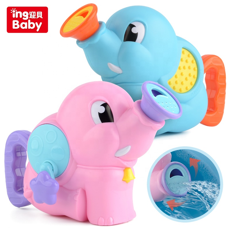 Ingbaby baby shower игры для детей воды игрушки для ванной комнаты наборы розового и синего цвета с изображением слона на пляже, игрушка для детей, спрей водяной насос