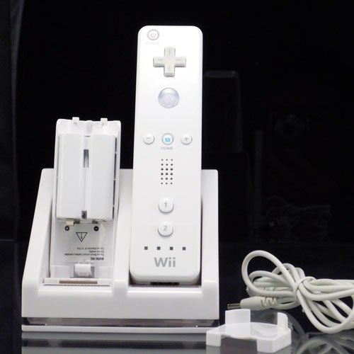 Dual Double Twin blue light charger power docking station with 2pcs 2800mah batteries for wii remote