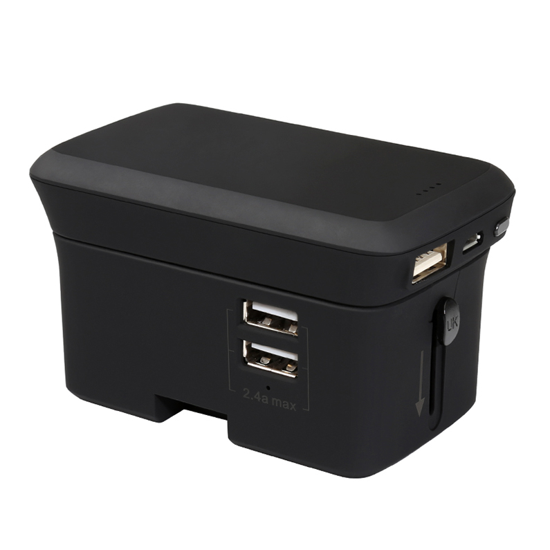 Заводская запатентованная Великобритания ЕС aus США plug 2 usb порты и разъёмы универсальный адаптер путешествия с 5000 мАч батарея зарядное устройство