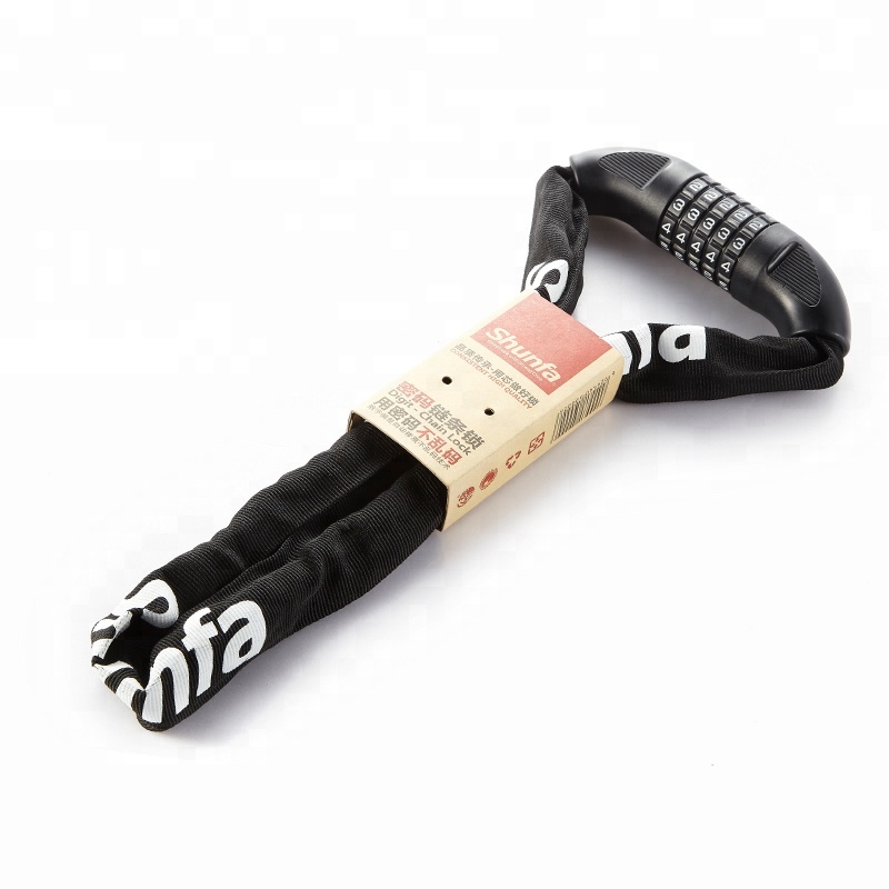 high quality 5 digit combination motorcycle lock bike chain lock 3ft with bracket