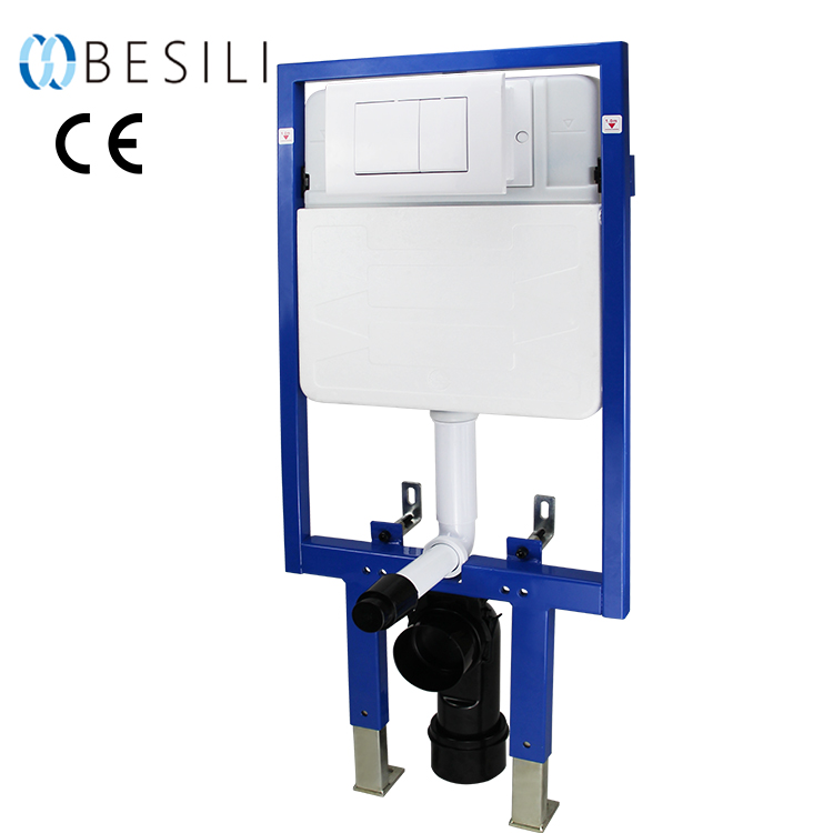 Сертификат CE HDPE пластичная двойного смыва смывной бачок бак, сделанные по европейским стандартам, с металлической рамкой для настенных WC Туалет сантехника 611A