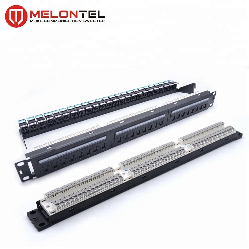 MT-4025 заводская цена 19 дюймов 1U 24 порта Cat6 Cat6A на защелках патч-панель со светодиодной
