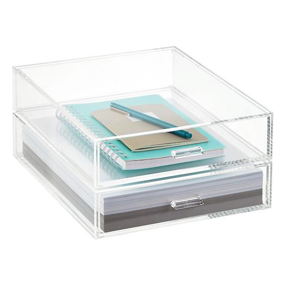 Crystal clear акриловые письмо бумага ящики для хранения lucite стол организатор
