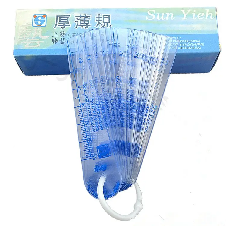 High Accuracy Thickness Gauge Plastic Metric Feeler Gauge 13pieces(0.05 to 1.0mm)
