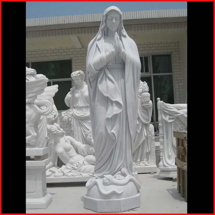 Religious figure carvings stone statue of mother virgin mary decoration handcrafts