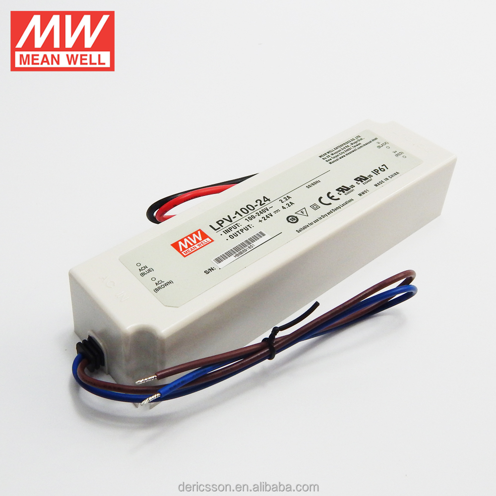 MEANWELL 100 Вт, соответствующий европейским стандартам по ограничению на использование опасных материалов в производстве 24V 4.2A постоянное напряжение IP 67 светодиодный драйвер LPV-100-24