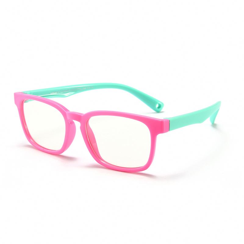 2020 unbreakable silicone kids glasses anti blue light Soft Kid Eyeglasses Square Children Optical Frame Silica Gel