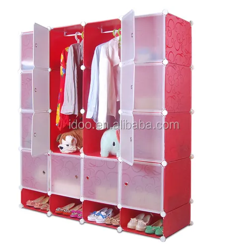 China Supplier Plastic Portable Wardrobe Bedroom Eco-friendly PP Storage Wardrobe Cabinets