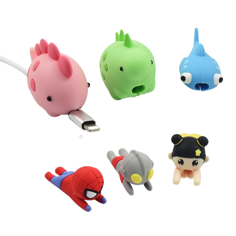 new 2019 trending product Phone Accessory For iPhone Cute Cartoon usb cable protector cable animal bite