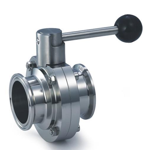 Нержавеющая сталь 316L EN1.4404 Tri-Clamp соединение DN50 санитарно клапан-бабочка с ручками клапана