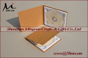 Однослойный Чехол-книжка из крафт-бумаги для CD DVD