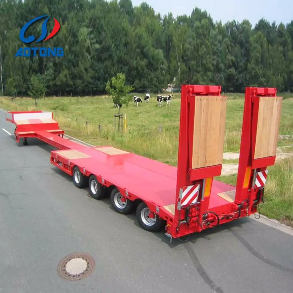 Trailer Trailers Heavy Duty 40-60 Ton Extendable Low Bed Truck Trailer Heavy Trailer 14m To 20m Telescopic Trailer