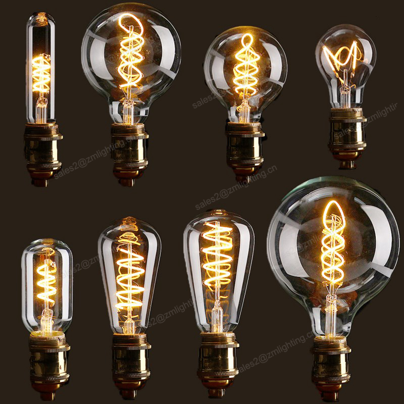 AC110V E27 2200K COB LED старинные ретро промышленного Эдисона лампа внутреннего освещения лампочки накаливания