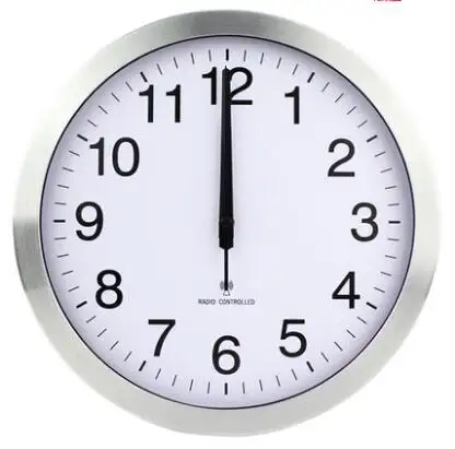 12inches aluminum wall clock with radio controlled movement