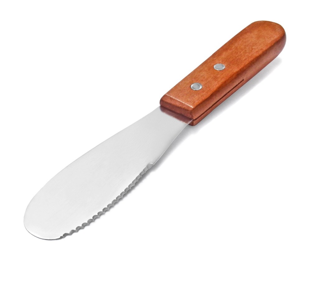 Homesen heated stainless steel butter knife, wooden butter knife, wood handle butter knife