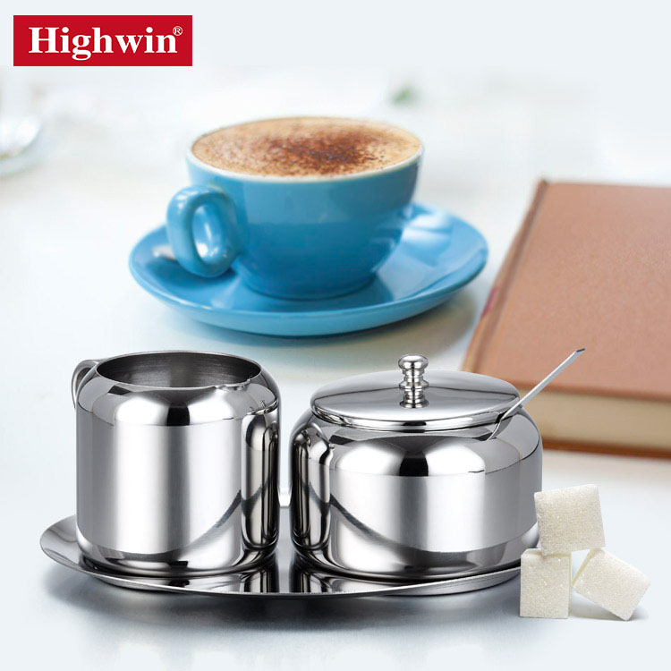 Фабрика Highwin, сахарница из нержавеющей стали, сахарница с ложкой и лотком