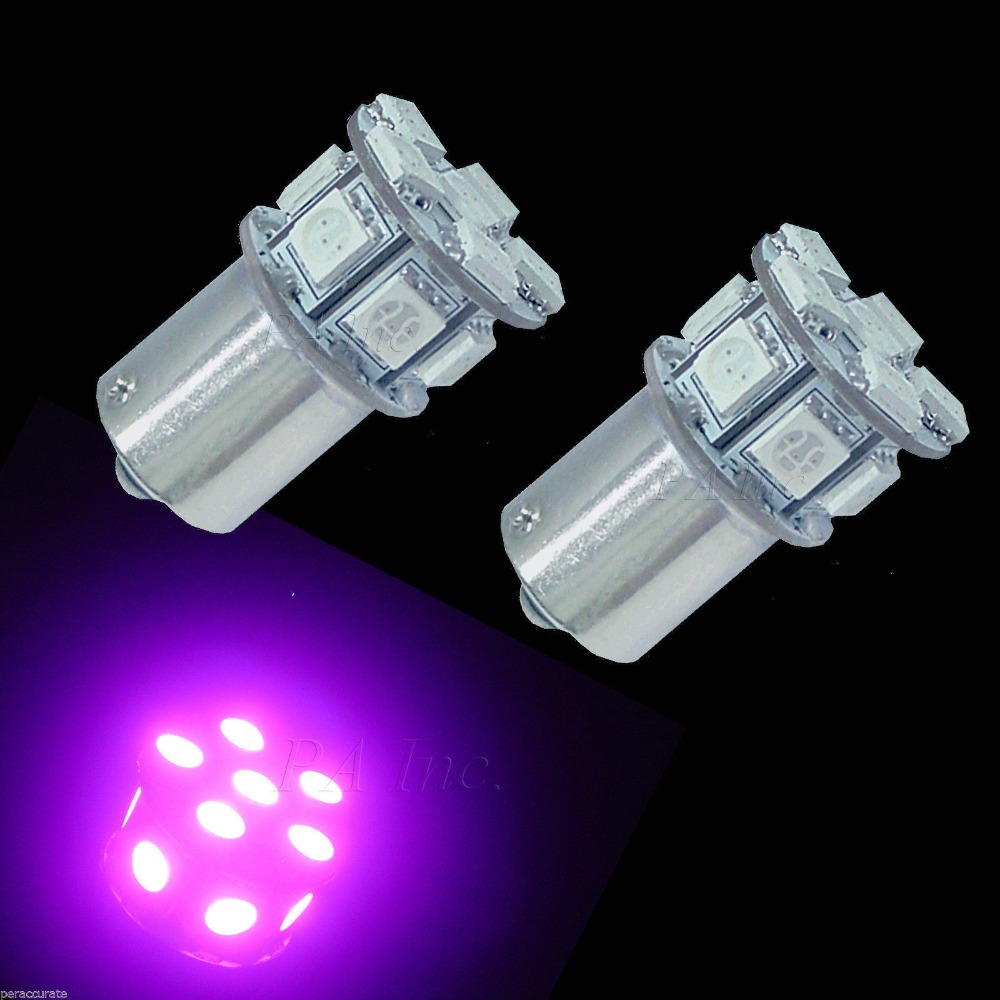 Светодиодные лампы Ba15s Bau15s 1093 1156 13 5050 SMD для автомобильных сигнальных поворотников, фиолетовые