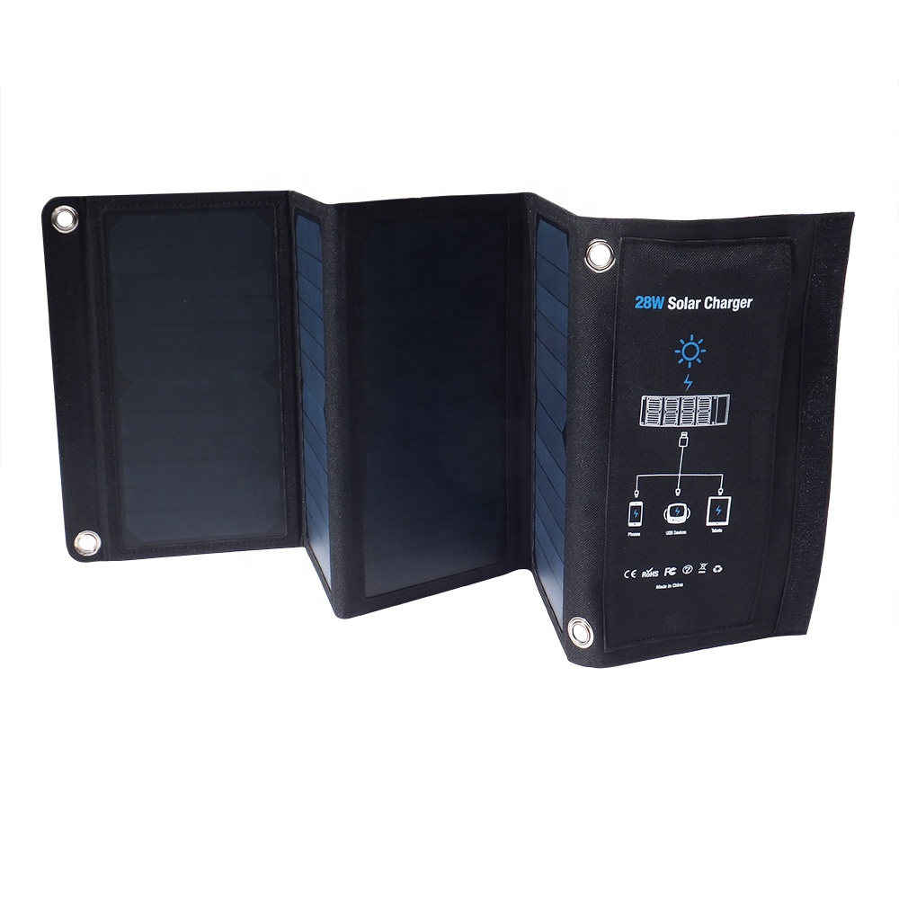 Оригинальная складная солнечная панель Sunpower американского производства, 28 Вт, зарядное устройство с солнечной панелью Micro USB для смартфонов