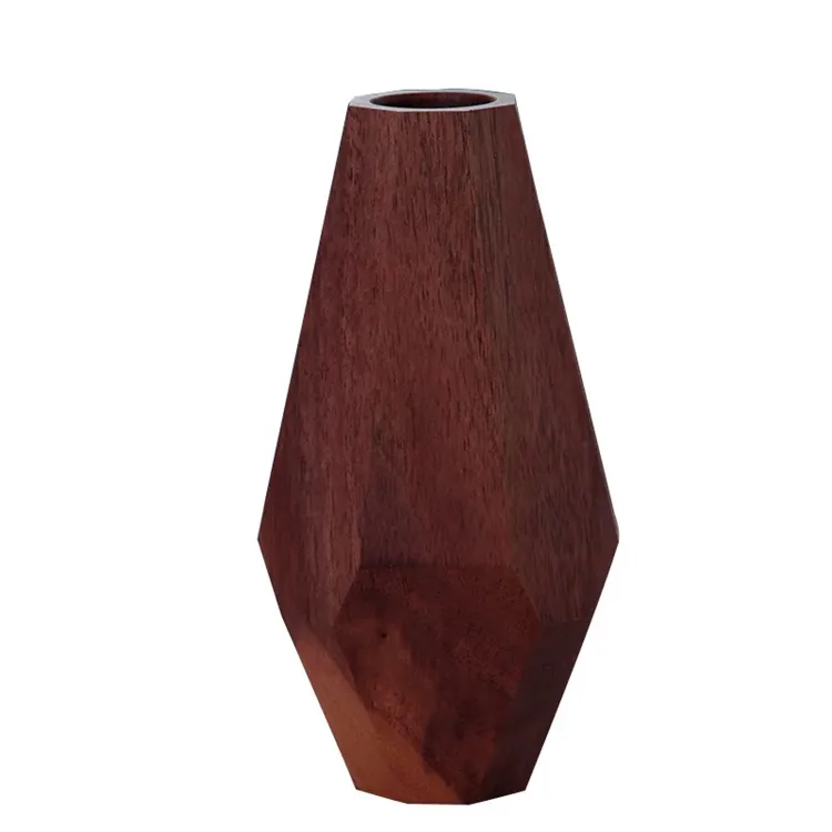 Custom Collins Luxury Black Walnut Wood Vases Natural Wood Flower Vases Home Decor