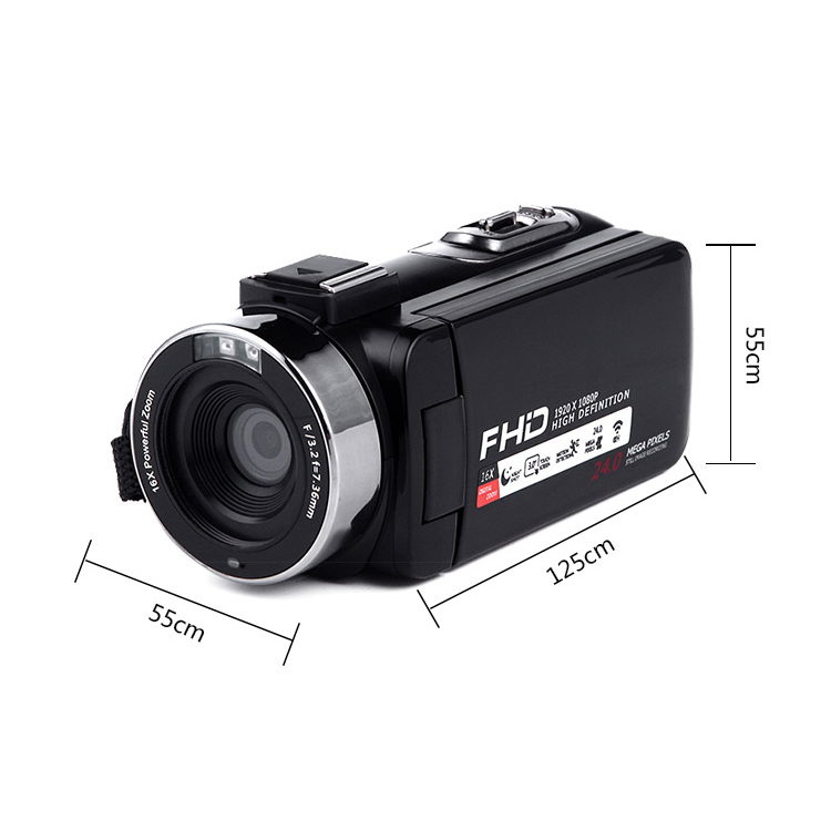 Цифровая видеокамера HD1080P, сенсорный поворотный экран 3,0 мп, ночная версия, с поддержкой обнаружения движения, внешний микрофон и объектив