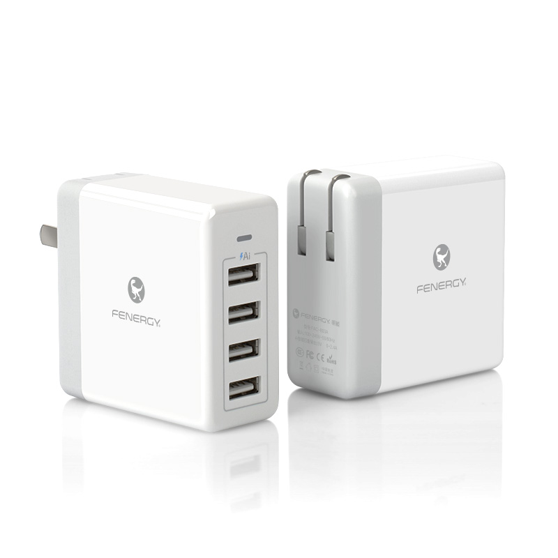 OEM ODM manufacturer 22W 4.4A output multi port smart usb home charger with built in smart IC chip for mobile phone and tablet
