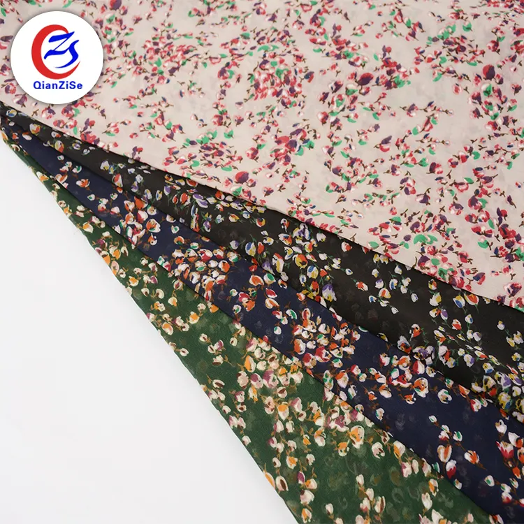 Top Quality Crepe Bubble korean Chiffon polyester Fabric For Girls' Fashion Dress Garment