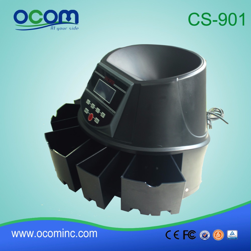CS901 high sorting speed Coin Counter Coin Sorter machine for USD/Euro/mexico etc