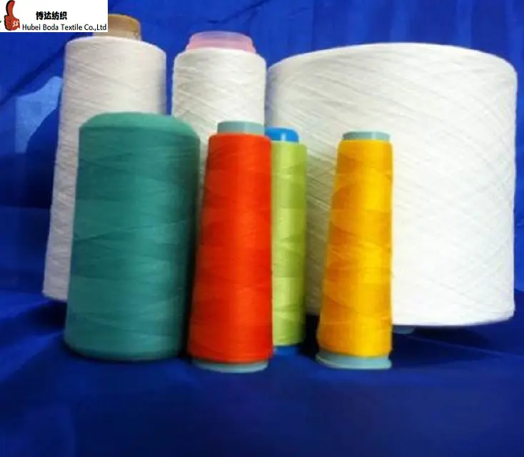 100% spun polyester yarn 40s/2 for sewing thread in raw white