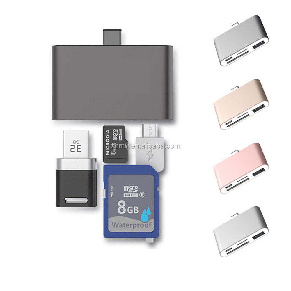 Тип C кард-ридер USB3.1 OTG адаптер концентратор с SD/TF флеш-памяти кард-ридер для мобильных телефонов Android и ПК ноутбук Macbook