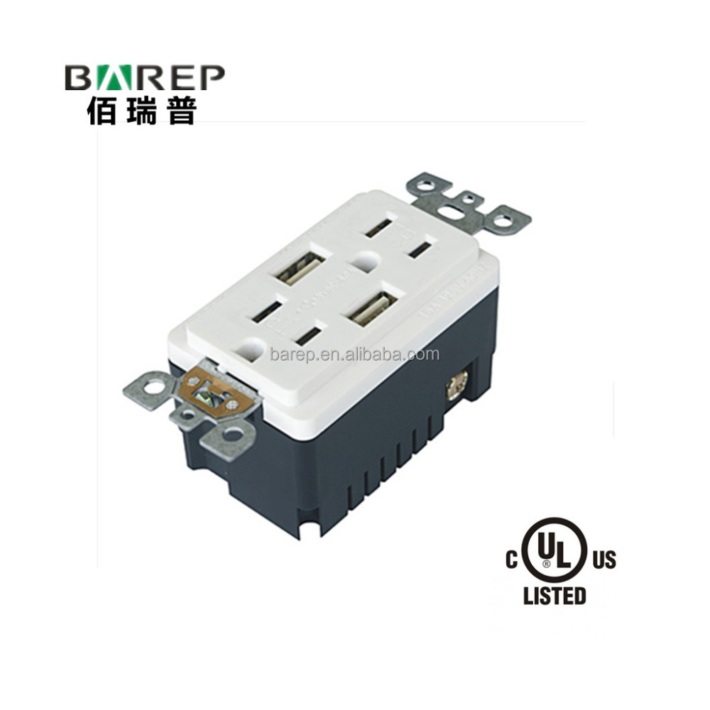 Обновленная американская розетка переменного тока с 2 USB-разъемами, настенное зарядное устройство для мобильного телефона