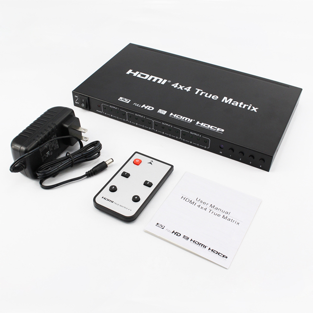 Лидер продаж, дешевый HDMI 4x4 истинная матрица, оптический цифровой аудио ИК пульт дистанционного управления, hdmi 4x4 матричный переключатель