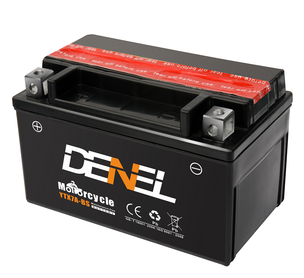 12V7Ah перезарядки хранения свинцово-кислотный Denel запуска АКБ для мотоциклов, YTX7A-BS