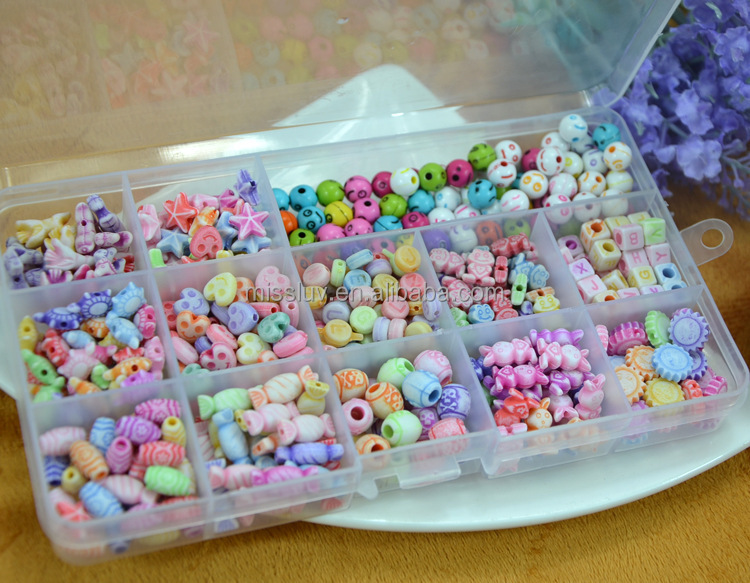 DIY детей Kawaii бисера модные аксессуары и украшения детей с коробкой набор детей Свободные бисера