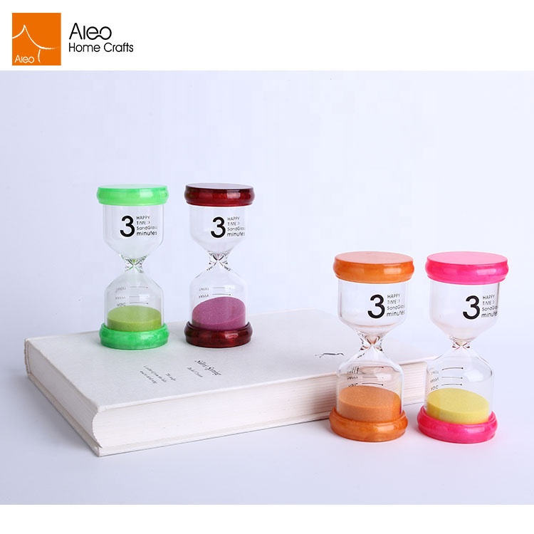 Hot sale popular 1/3/5/10/15/30 Minutes colourful Hourglass timer custom polyresin sand timer set