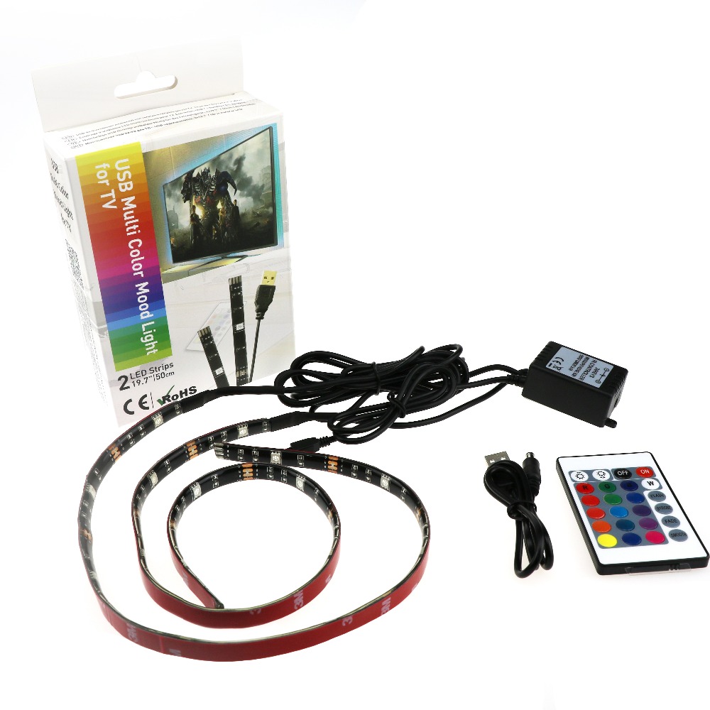Kingunion USB разъем 5 в RGB светодиодная полоса Klt Usb питание светодиодная полоса для ТВ подсветки водонепроницаемые световые полосы 80 теплый белый