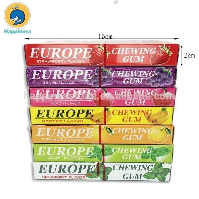 cheap 5 sticks fruit flavor europe chewing gum