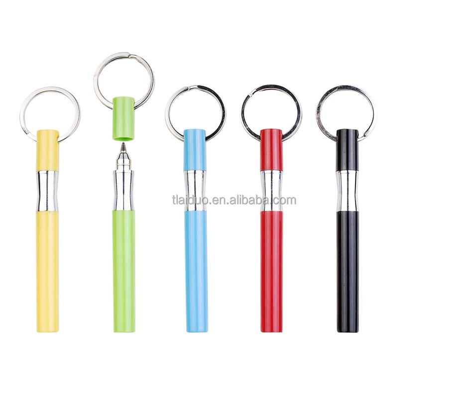 good quality smooth writing promotional pen mini key ring pen with customized logo